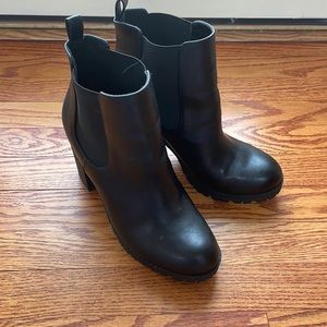 EUC Soda Black Chunky heeled boots, Size: 10